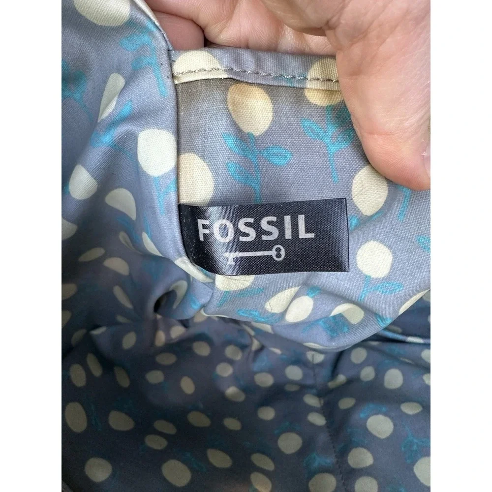 Fossil Key Per Multicolor Circle Print Coated Canvas Tote Bag Polka Dot Lining